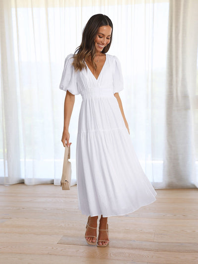 KARI™ - V-NECK FLOW DRESS