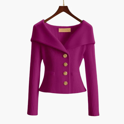 KIM™ - RIBBED BUTTON-UP CARDIGAN