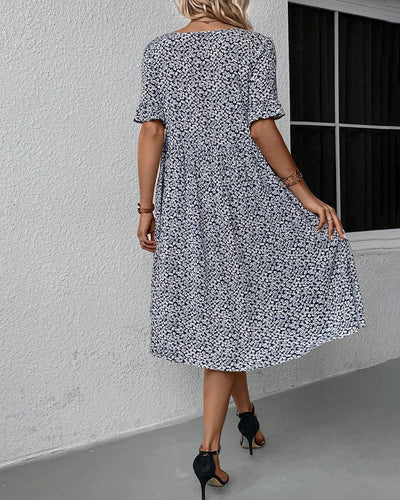 BLOSSOM ™ - ELEGANT FLORAL MIDI DRESS