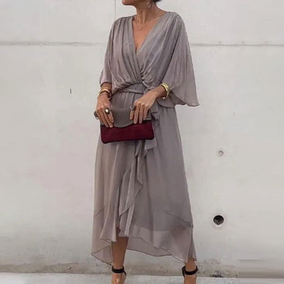 ALINTA™ - V-NECK MIDI DRESS